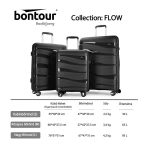 Bontour Flow Fekete bőrönd szett