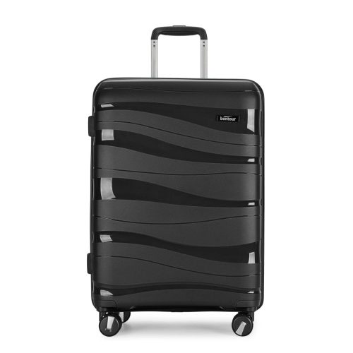Bontour Flow Fekete L feladható 20-23kg bőrönd
