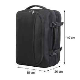   Flexigo fekete Wizzair 40x30x20 Ryanair 40x30x20 bővíthető hátizsák