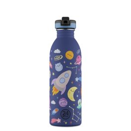   24BOTTLES Kids Urban 500ml rozsdamentes acél kulacs szívószálas kupakkal, Space Friends