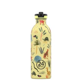   24BOTTLES Kids Urban 500ml rozsdamentes acél kulacs szívószálas kupakkal, Jungle Friends