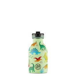   24BOTTLES Kids Urban 250ml rozsdamentes acél kulacs szívószálas kupakkal, Jurassic Friends