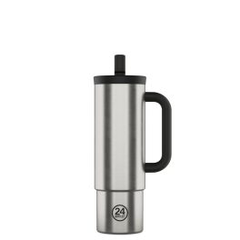   24BOTTLES Straw Cup 800ml rozsdamentes acél bögre szívószállal, Brushed Steel
