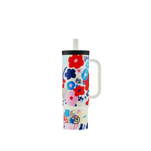 24BOTTLES Straw Cup 800ml rozsdamentes acél bögre szívószállal, Domenica