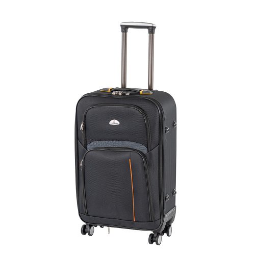 TraveLux light közepes bőrönd puha 68x45x25 cm fekete