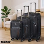 TraveLux light közepes bőrönd puha 68x45x25 cm fekete