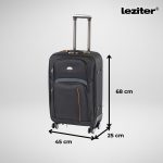 TraveLux light közepes bőrönd puha 68x45x25 cm fekete