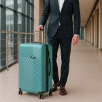 Nagy bőrönd keményfedeles TraveLux Pro 76x50x29 cm lagúnakék