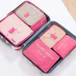 Bőröndrendező rózsaszín 6 darabos, rendszerező