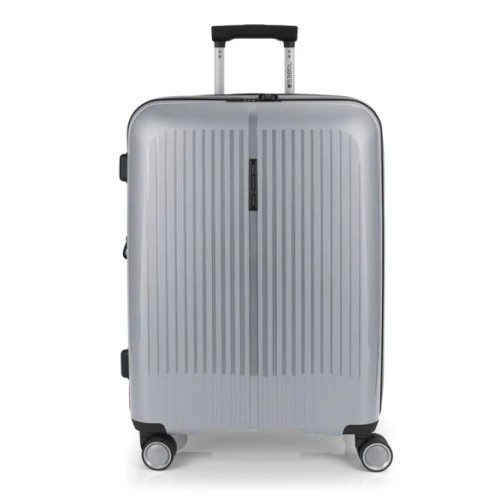 Gabol Brooklyn világosszürke bővíthető törhetetlen 20 kg-os feladós gurulós bőrönd 