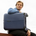 Brooklyn sötétkék S Ryanair 55x40x20 bővíthető bőrönd, kabinbőrönd