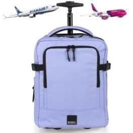   Gurulós hátizsák, kézipoggyász 40x30x20 Ryanair Wizzair bővíthető lila Gabol Vancouver
