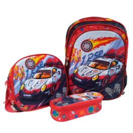   Porsche villogós 3 részes gyerek táska szett, kézipoggyász - 40x30x20 táska szett