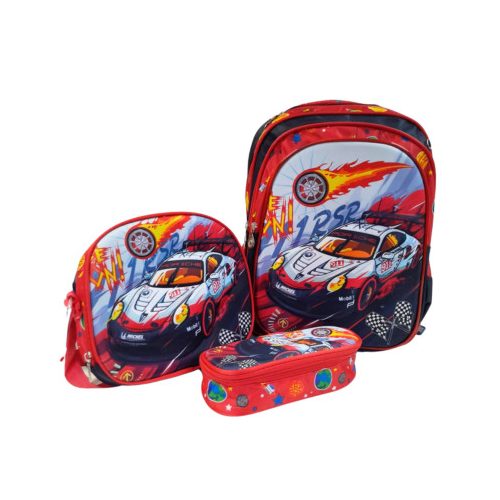 Porsche villogós 3 részes gyerek táska szett, kézipoggyász - 40x30x20