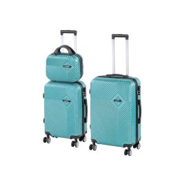 TraveLux Pro XVIII gurulós bőrönd szett lagúnakék