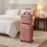 TraveLux Urban III gurulós bőrönd szett lazacrózsaszín