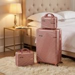 TraveLux Urban XIV gurulós bőrönd szett lazacrózsaszín