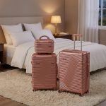 TraveLux Urban XVII gurulós bőrönd szett lazacrózsaszín