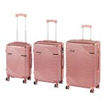 TraveLux Urban XXI gurulós bőrönd szett lazacrózsaszín
