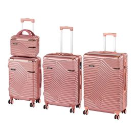 TraveLux Urban XXIV gurulós bőrönd szett lazacrózsaszín