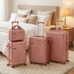 TraveLux Urban XXIV gurulós bőrönd szett lazacrózsaszín