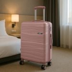 TraveLux Voyager X gurulós bőrönd szett mályvarózsaszín