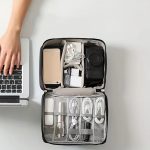 Noa szürke egyszintes állítható kábelrendező táska