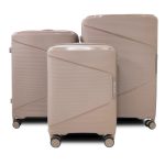 SunBox bézs L feladható 20-23kg bőrönd