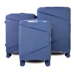 SunBox kék L feladható 20-23kg bőrönd