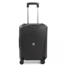   Roncato Light fekete S 55x40x20 csatos bőrönd, kabinbőrönd