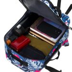 Zellia 40x25x20 rózsaszín virág mintás hátizsák