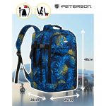 Token 40x25x20 kék virág mintás hátizsák