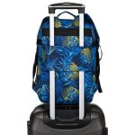 Token 40x25x20 kék virág mintás hátizsák