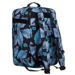 Token 40x25x20 lila levél mintás hátizsák