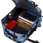 Token 40x25x20 lila levél mintás hátizsák