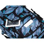 Token 40x25x20 lila levél mintás hátizsák