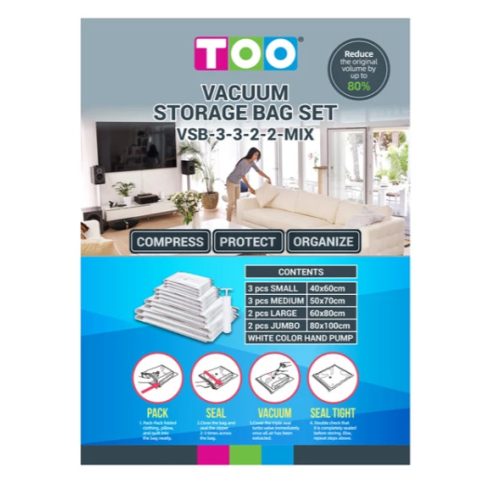 Vákuum tárolózsák szett vegyes méret