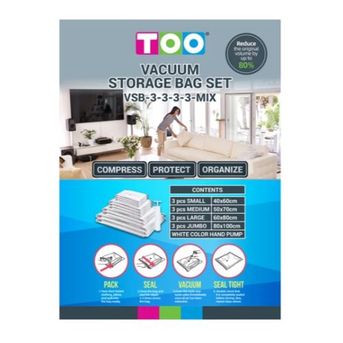 Vákuum tárolózsák szett 4x3 vegyes 