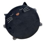 Fekete cica fekete memóriahabos ülőpárna