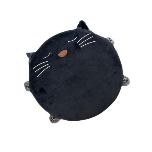 Fekete cica fekete memóriahabos ülőpárna