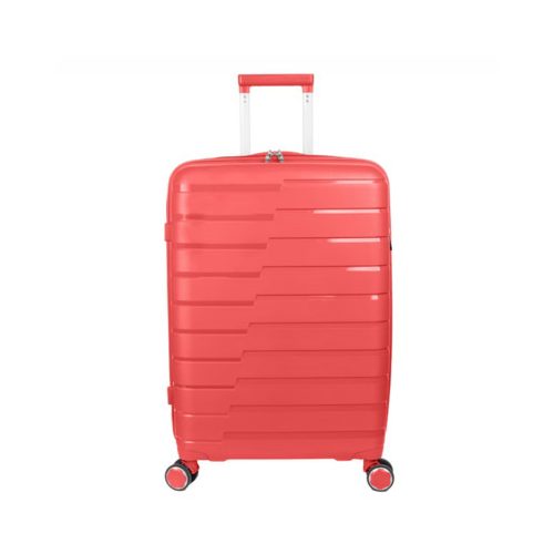 ViaGo M korall 20 kg-os törhetetlen feladott bőrönd