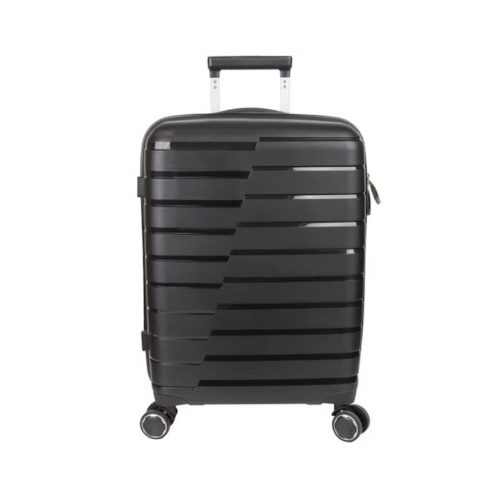 ViaGo M fekete 20 kg-os törhetetlen feladott bőrönd