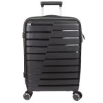 ViaGo fekete bőrönd szett