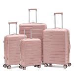 ViaGo rosegold L feladható 20-23kg bőrönd 2 ajándék vákuumzsákkal