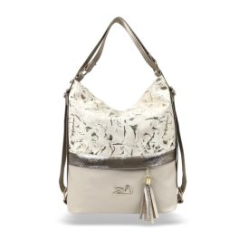   Zellia Női Válltáska/Hátizsáká Alakítható 24040 Beige-Arany - Gold Flower -