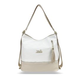   Zellia Női Válltáska/Hátizsáká Alakítható 24083 Beige - Holo Fehér -