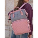 Peterson Női Kismama Hátizsák Ptn Mb3-6012 Szürke-Rózsaszín