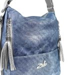Zellia Női Válltáska/Hátizsáká Alakítható 22199 Jeans Blue - Kék