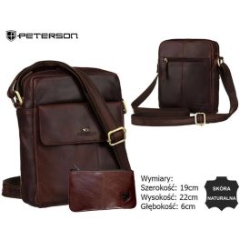   Peterson Férfi Bőr Oldaltáska Ptn 719E-Opu-6866 Sötét Barna