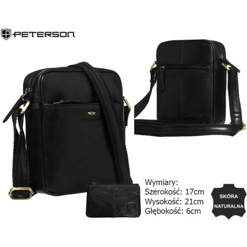 Peterson Férfi Bőr Oldaltáska Ptn 720-Tum-0536 Fekete